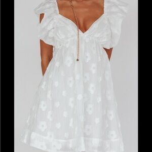 Eyelet white babydoll dress